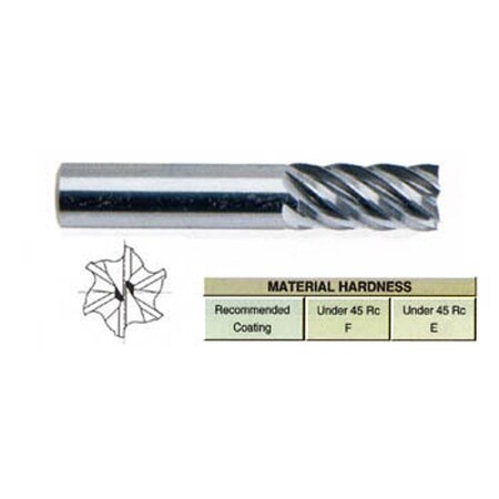 Yg-1 Tool 6 Flute Regular Length Tin Coated Carbide 84584TN